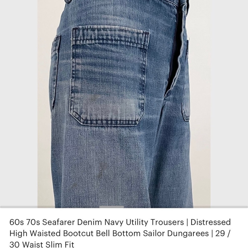 60’s 70’s seafarer distressed utility denims - Picture 6 of 9